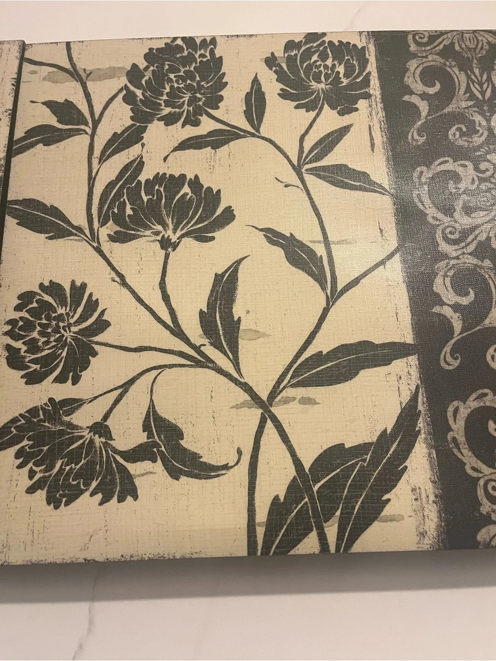 Floral Panel Wall Art - Black and Cream Botanical Set from Target